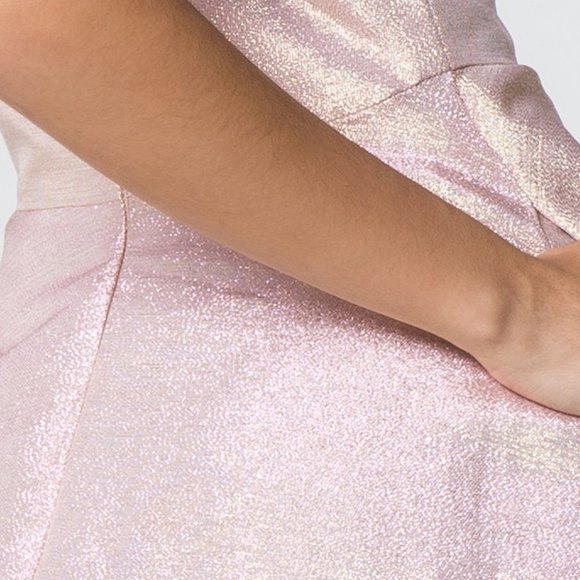 NEW OFF THE SHOULDER SLEEVELESS GLITTER CREPE DRESS WITH ZIPPER BACK GL GS2838 - Picture 11 of 11